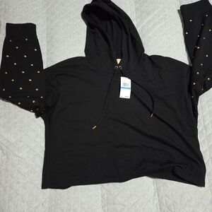 Michael Kors Black Hoodie with Gold Accents